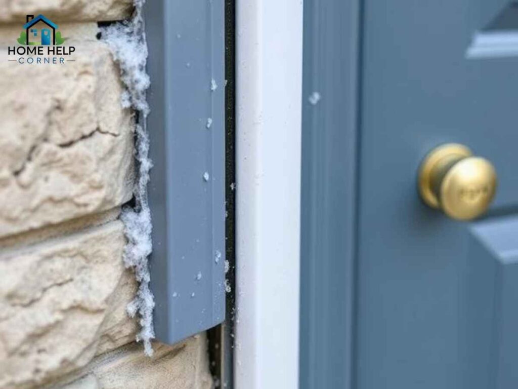 Close-up of Elk Grove door seal replacement for winter in Los Angeles residence