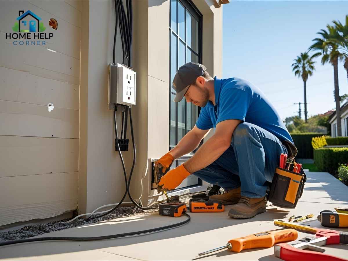 Electrical outlet installation on Van Ness Boulevard in Los Angeles home