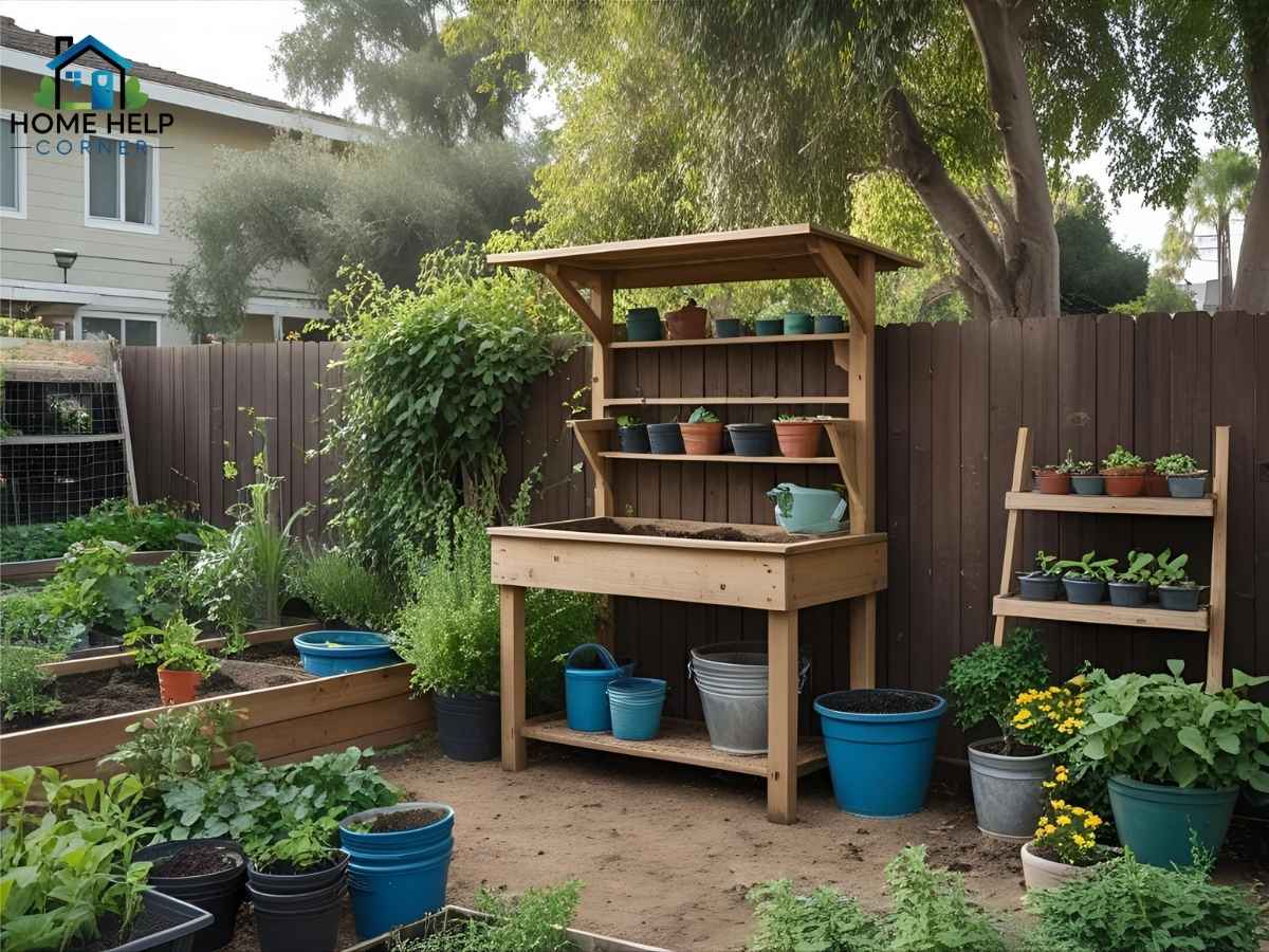 Community Garden Potting Bench Build in Willow Street, Los Angeles