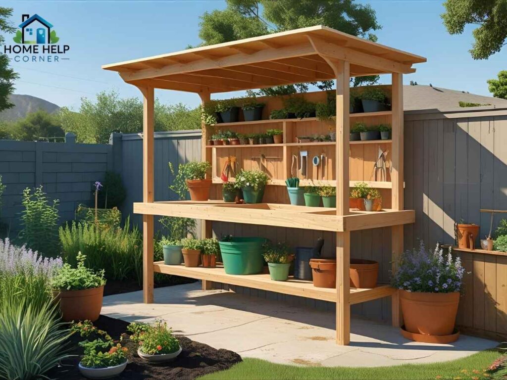 Community Garden Potting Bench Build in Willow Street, Los Angeles 2 Building a durable potting bench in Los Angeles community garden