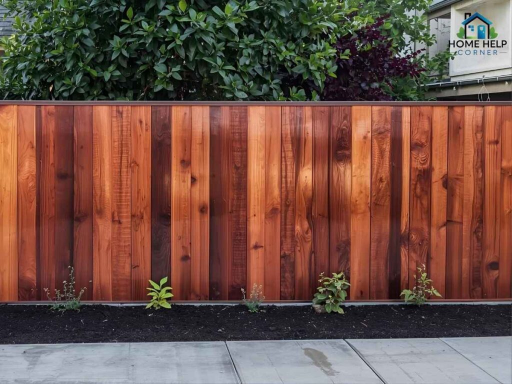 Wood fence stained with semi-transparent redwood in Signal Hill Los Angeles