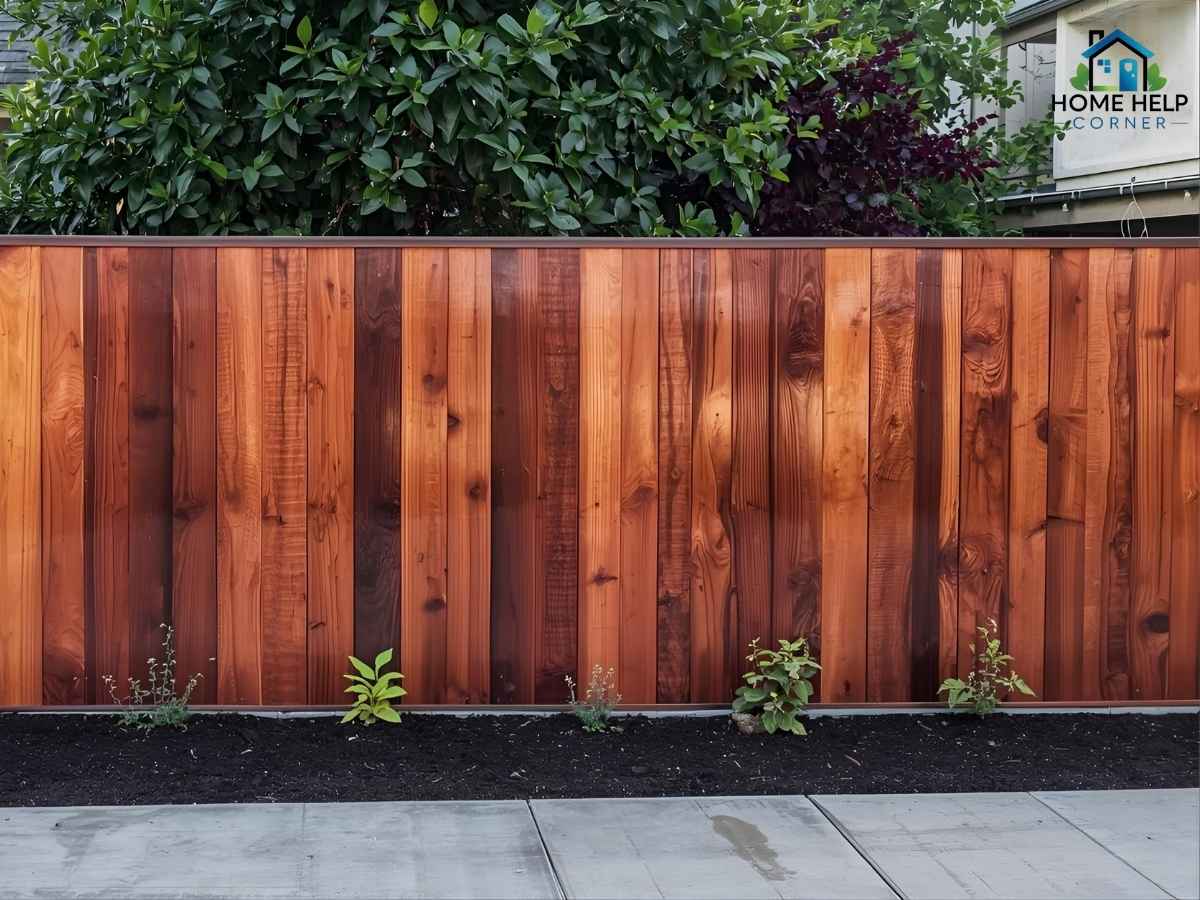 Wood fence stained with semi-transparent redwood in Signal Hill Los Angeles